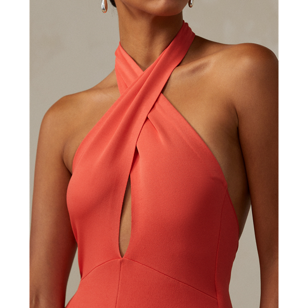 Combinaison pull dos nu Ralph Lauren Collection en Orange vermillon 6