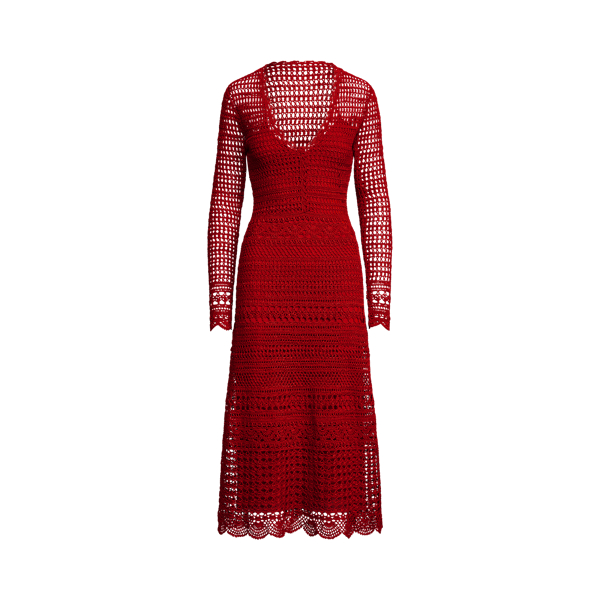 Crochet Long-Sleeve Jumper Day Dress Ralph Lauren Collection 1