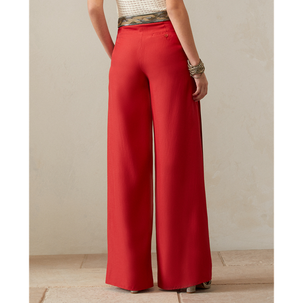 Poppy Red Leora Linen-Blend Trouser Ralph Lauren Collection 5
