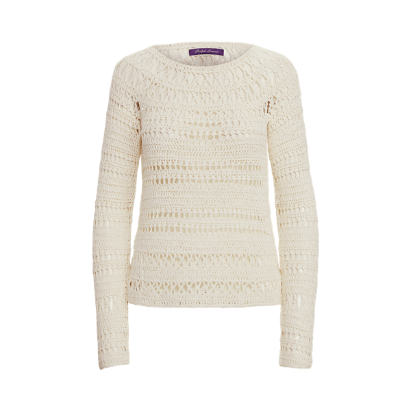Off White Crocheted Boatneck Jumper Ralph Lauren Collection 2