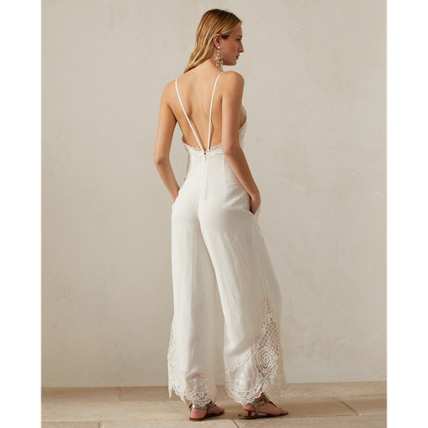 Jumpsuit Tilton aus Leinenvoile Ralph Lauren Collection in Wei&szlig;grau 5