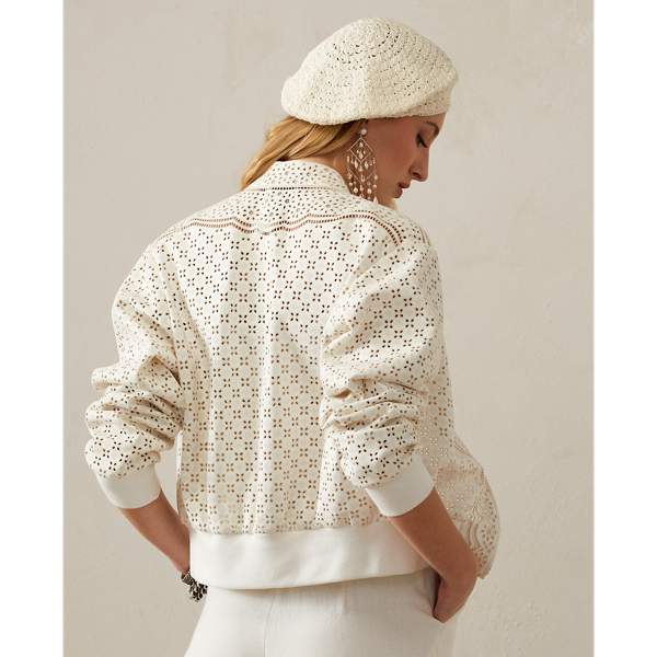 White Juliet Nappa Leather Bomber Jacket Ralph Lauren Collection 5