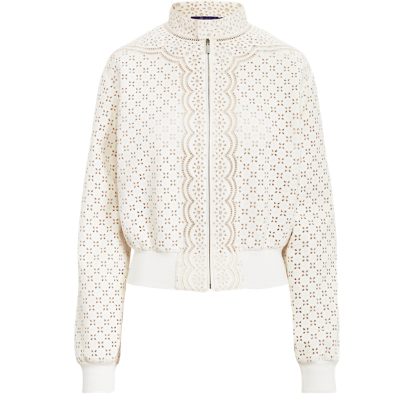 White Juliet Nappa Leather Bomber Jacket Ralph Lauren Collection 2