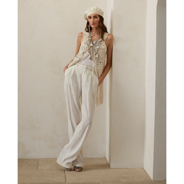 Weste Aldo aus Makramee-Nappaleder Ralph Lauren Collection in Wei&szlig; 4