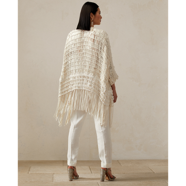 White Aliya Macram&eacute; Nappa Leather Shirt Ralph Lauren Collection 5