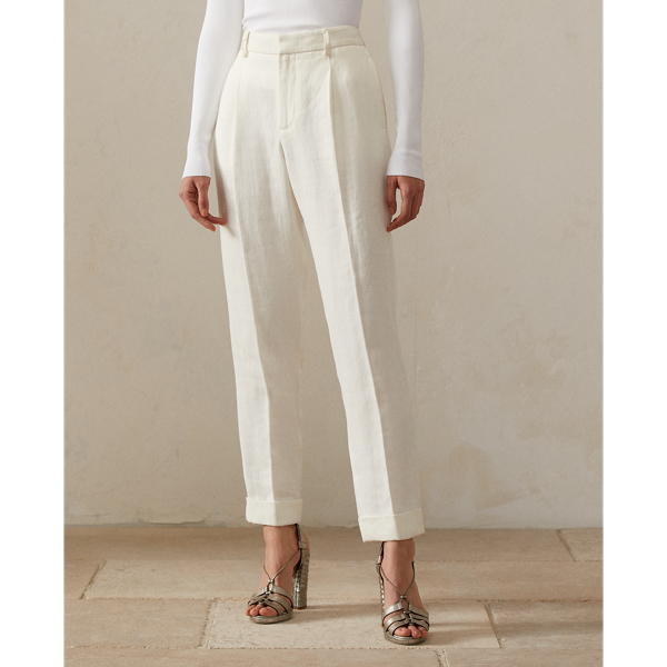 Off White Jennie Linen Canvas Trouser Ralph Lauren Collection 4