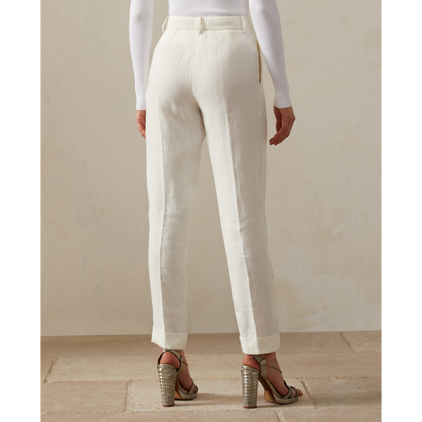 Off White Jennie Linen Canvas Trouser Ralph Lauren Collection 5