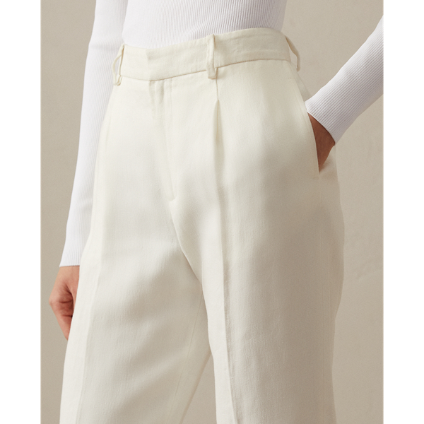 Off White Jennie Linen Canvas Trouser Ralph Lauren Collection 6
