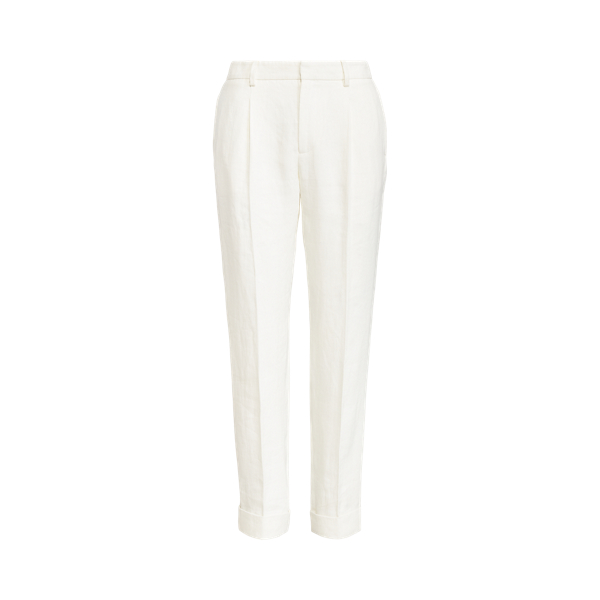Off White Jennie Linen Canvas Trouser Ralph Lauren Collection 2