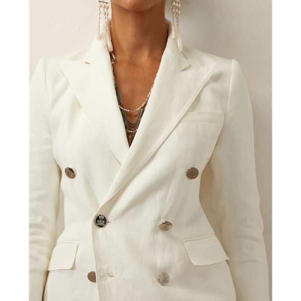 Off White Camden Linen Canvas Jacket Ralph Lauren Collection 6