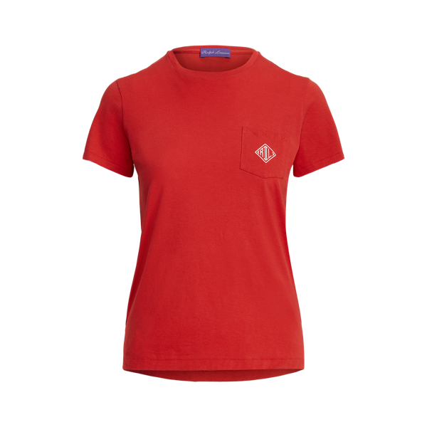 Poppy Red Monogram Cotton Pocket T-Shirt Ralph Lauren Collection 2