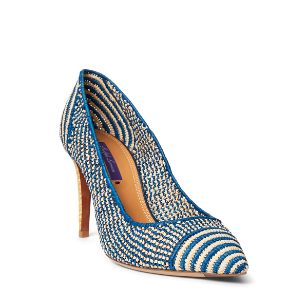 D&eacute;collet&eacute; Armissa in rafia Ralph Lauren Collection in Naturale/Blu navy 2