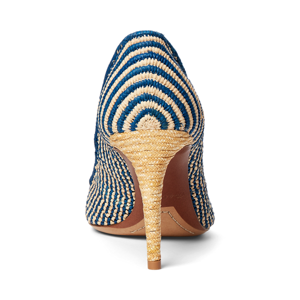 D&eacute;collet&eacute; Armissa in rafia Ralph Lauren Collection in Naturale/Blu navy 3