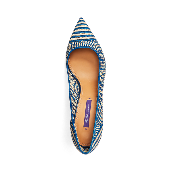 D&eacute;collet&eacute; Armissa in rafia Ralph Lauren Collection in Naturale/Blu navy 4