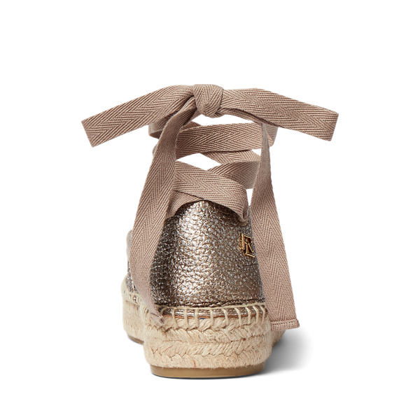 Espadrille Barra aus Hirschleder Ralph Lauren Collection in Silber 3