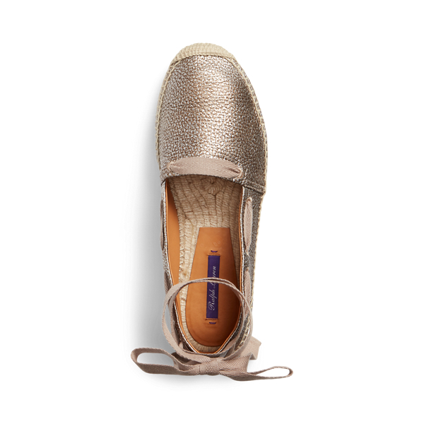 Espadrille Barra aus Hirschleder Ralph Lauren Collection in Silber 4