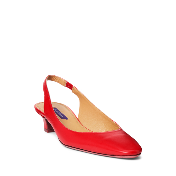 Poppy Red Kels Calfskin Slingback Ralph Lauren Collection 2