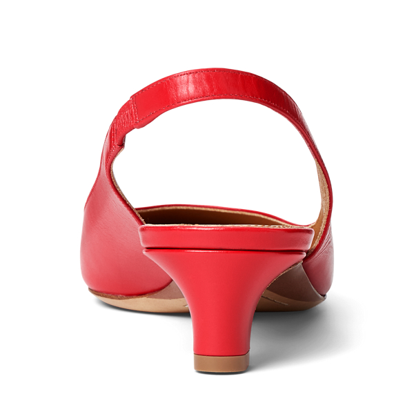 Poppy Red Kels Calfskin Slingback Ralph Lauren Collection 3