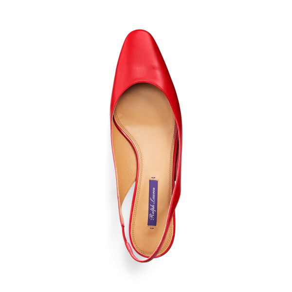 Poppy Red Kels Calfskin Slingback Ralph Lauren Collection 4