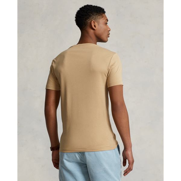 Vintage Khaki Custom Slim Fit Soft Cotton T-Shirt Polo Ralph Lauren 5