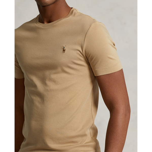 Vintage Khaki Custom Slim Fit Soft Cotton T-Shirt Polo Ralph Lauren 6