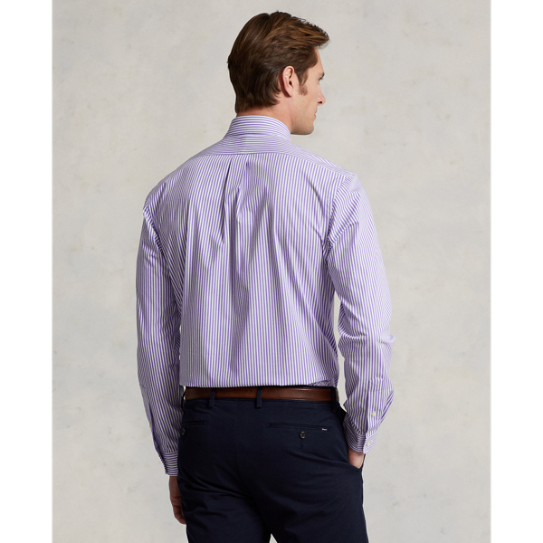 Lavender/White Classic Fit Striped Stretch Poplin Shirt Polo Ralph Lauren 4