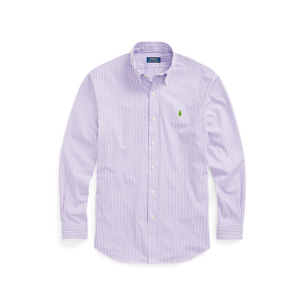 Lavender/White Classic Fit Striped Stretch Poplin Shirt Polo Ralph Lauren 2