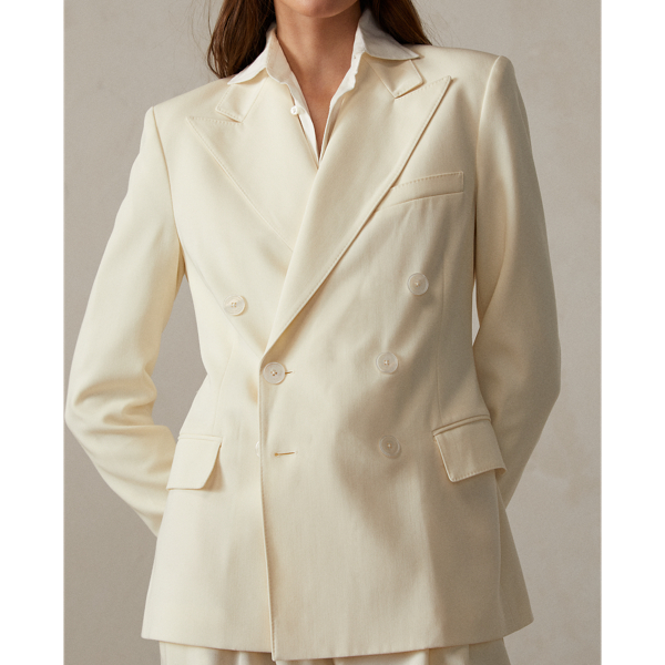 Off White Safford Wool Gabardine Jacket Ralph Lauren Collection 6