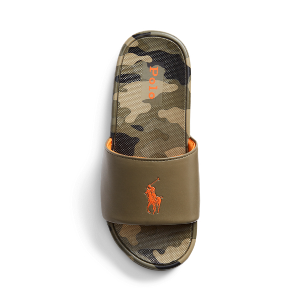Olive W/ Orange Cayson Polo Pony Slide Junior 4