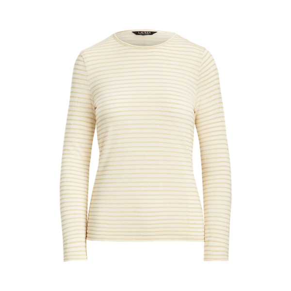 Metallic Striped Jersey Top Lauren Petite 1