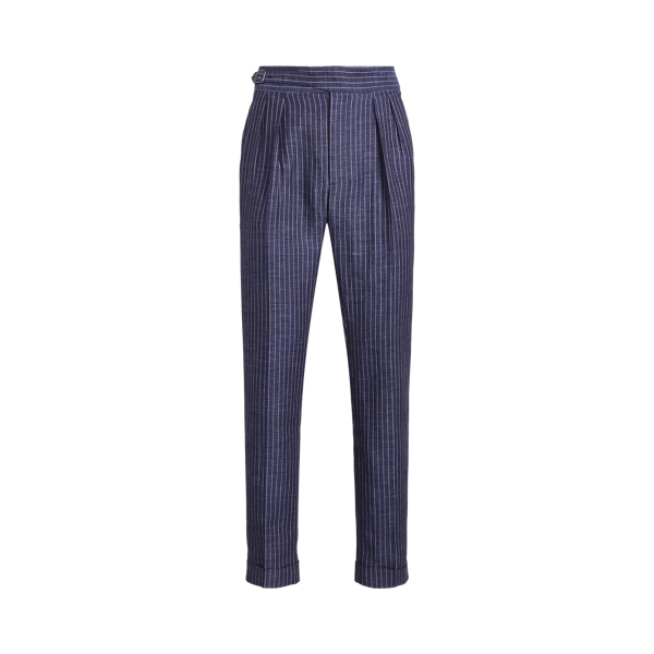 Linnen-katoenen broek met krijtstreep Purple Label in 1