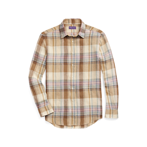 Karo-Hemd aus Leinen Purple Label in 1