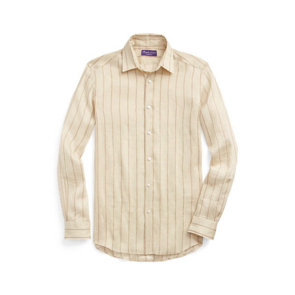Striped Cotton-Silk Shirt Purple Label 1