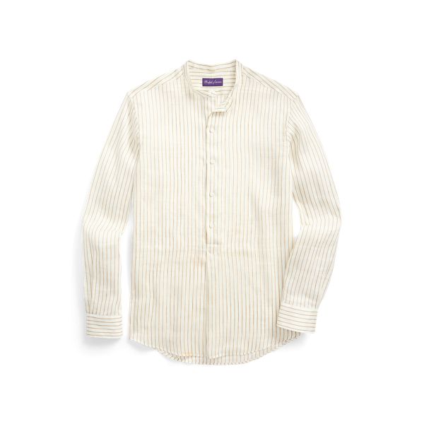 Striped Cotton-Silk Shirt Purple Label 1