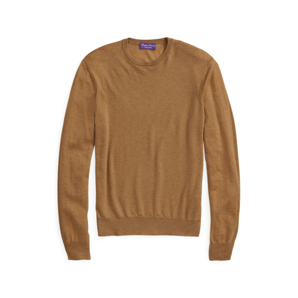 Camel Melange Cashmere Crewneck Sweater Purple Label 2
