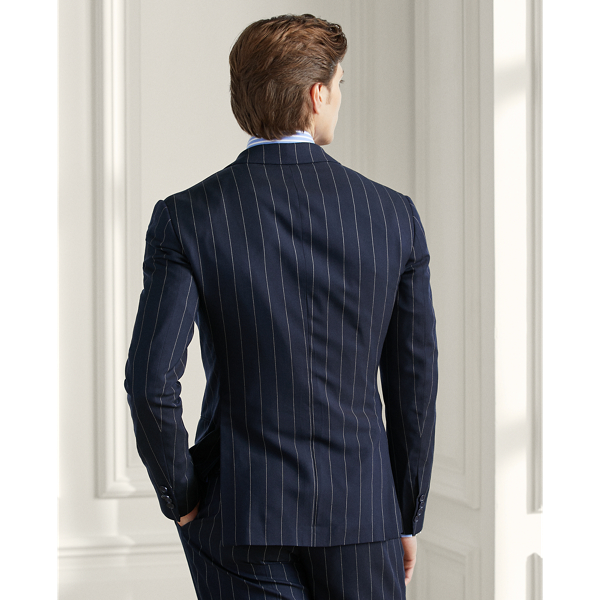 Navy & Cream Kent Pinstripe Wool-Cashmere Suit Purple Label 5