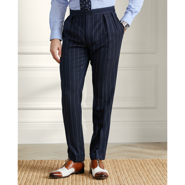 Navy & Cream Kent Pinstripe Wool-Cashmere Suit Purple Label 8