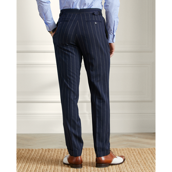 Navy & Cream Kent Pinstripe Wool-Cashmere Suit Purple Label 9