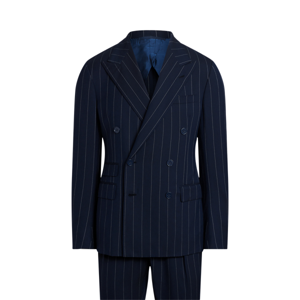 Kent Pinstripe Wool-Cashmere Suit Purple Label 1