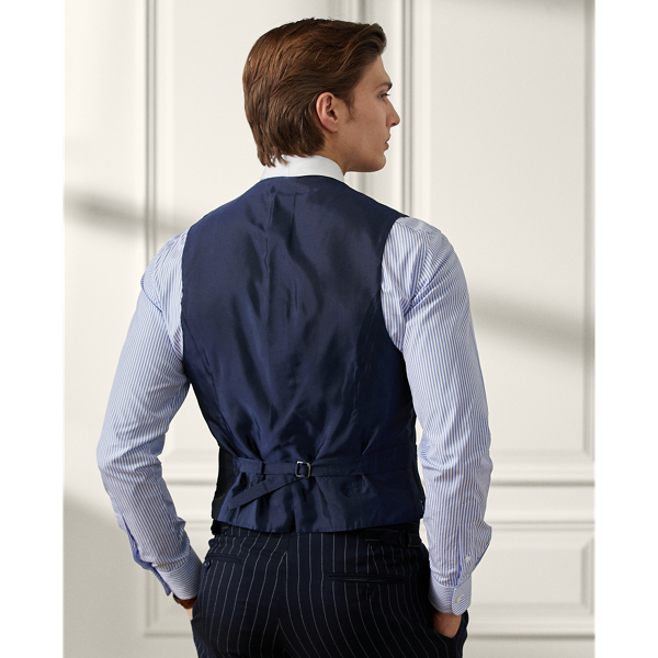 Navy & Cream Kent Pinstripe 3-Piece Suit Purple Label 9