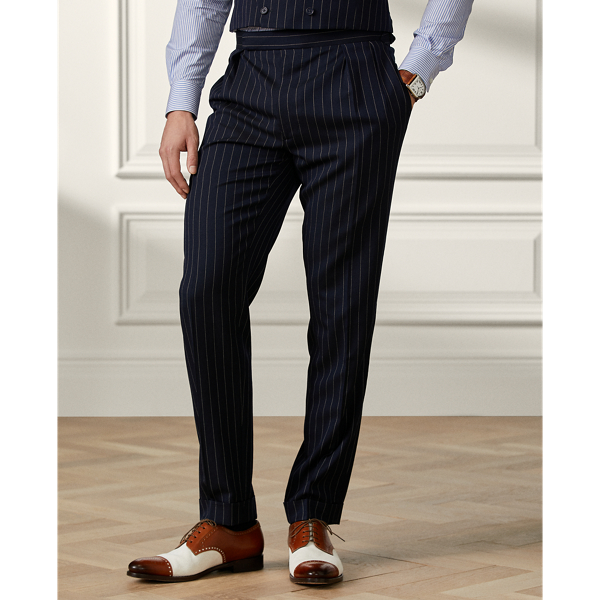 Navy & Cream Kent Pinstripe 3-Piece Suit Purple Label 10
