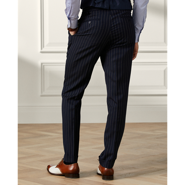 Navy & Cream Kent Pinstripe 3-Piece Suit Purple Label 11