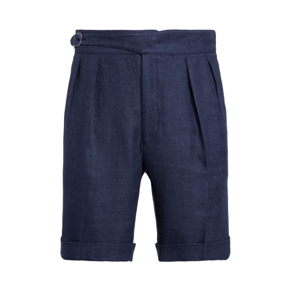 Linen-Blend Herringbone Short