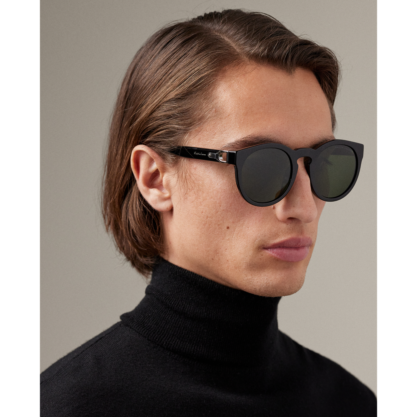 Мужские солнцезащитные очки Ralph Lauren Stirrup Bedford Sunglasses, цвет: Блестящий чёрный — фото 3