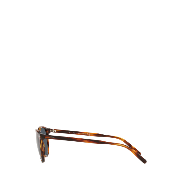 Shiny Striped Havana Heritage Round Sunglasses Polo Ralph Lauren 3