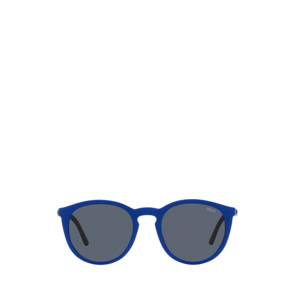 Matte Black + Royal Blue Heritage Round Glasses with Sun Lenses Polo Ralph Lauren 2