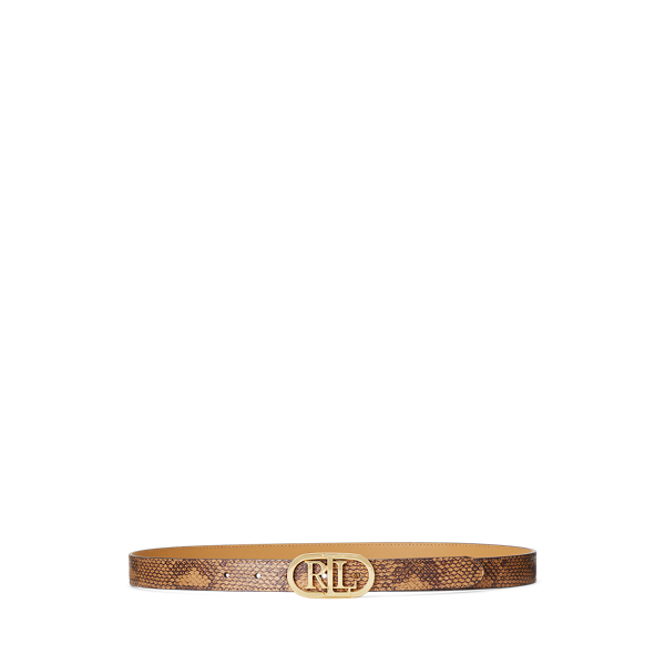 Cintur&oacute;n fino de piel con logotipo