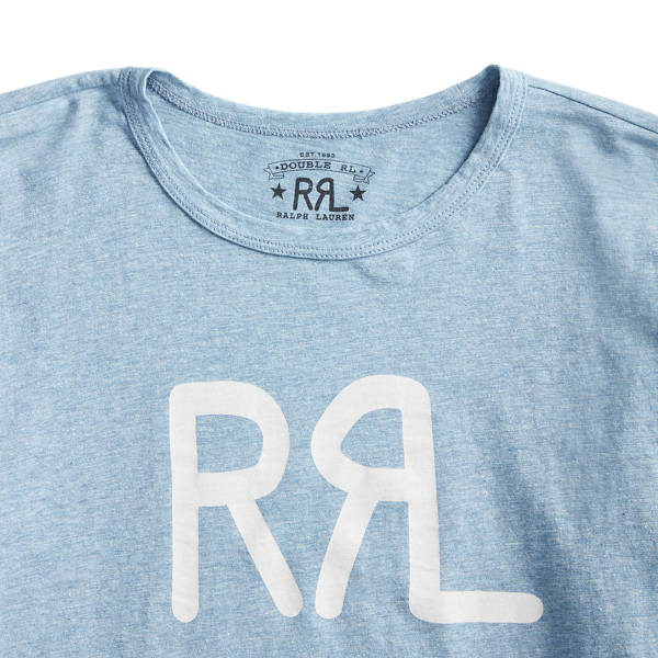 Heather Blue Logo Jersey T-Shirt RRL 3