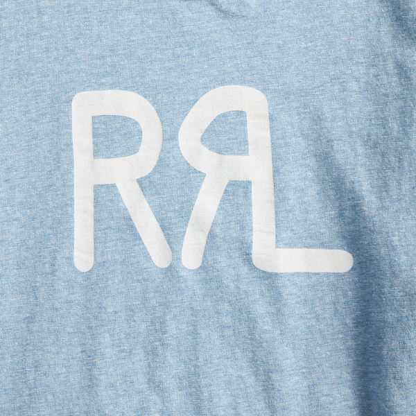 Heather Blue Logo Jersey T-Shirt RRL 4
