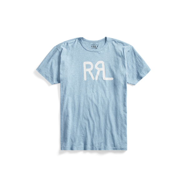 Heather Blue Logo Jersey T-Shirt RRL 1